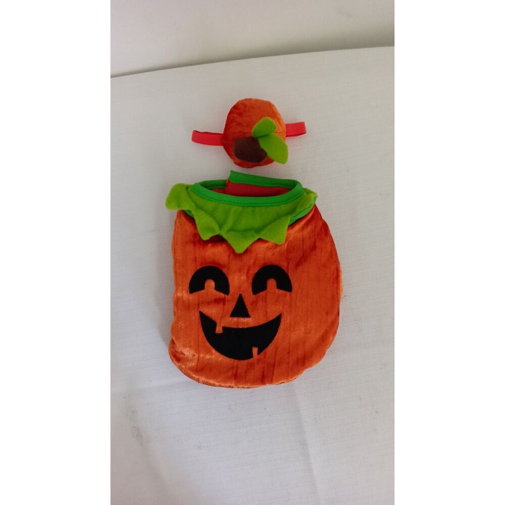 Plush Pumpkin Dog Costume with Hat Halloween